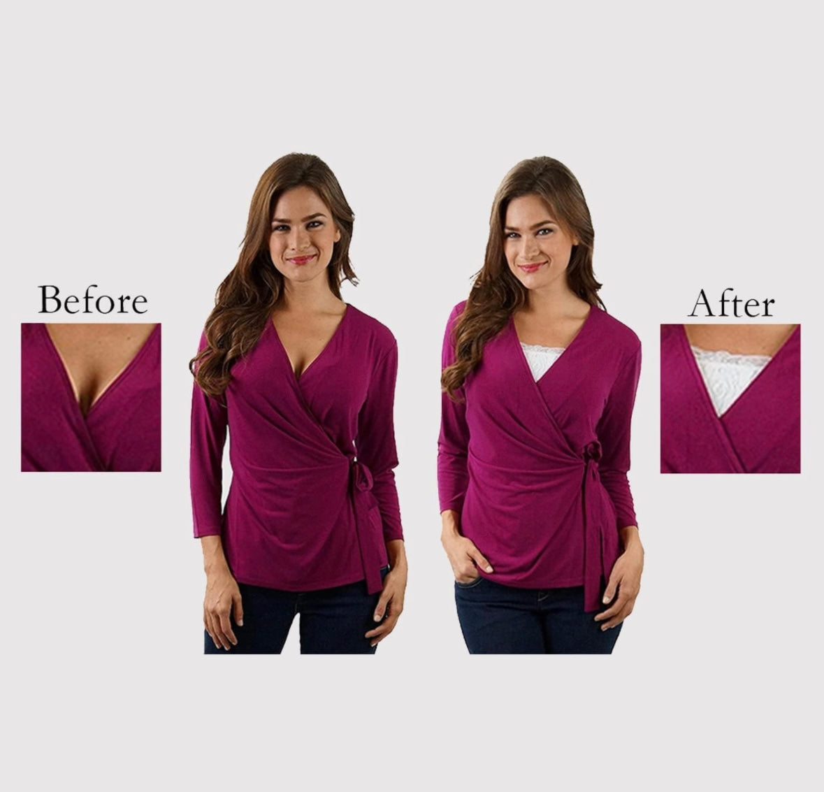 3 colors: Cotton Clip-on Mock Lace Camisole Cami Secret
